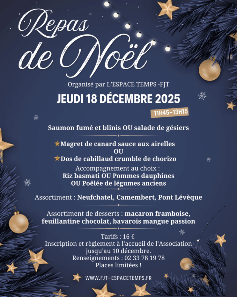Menu repas de Noël 2025