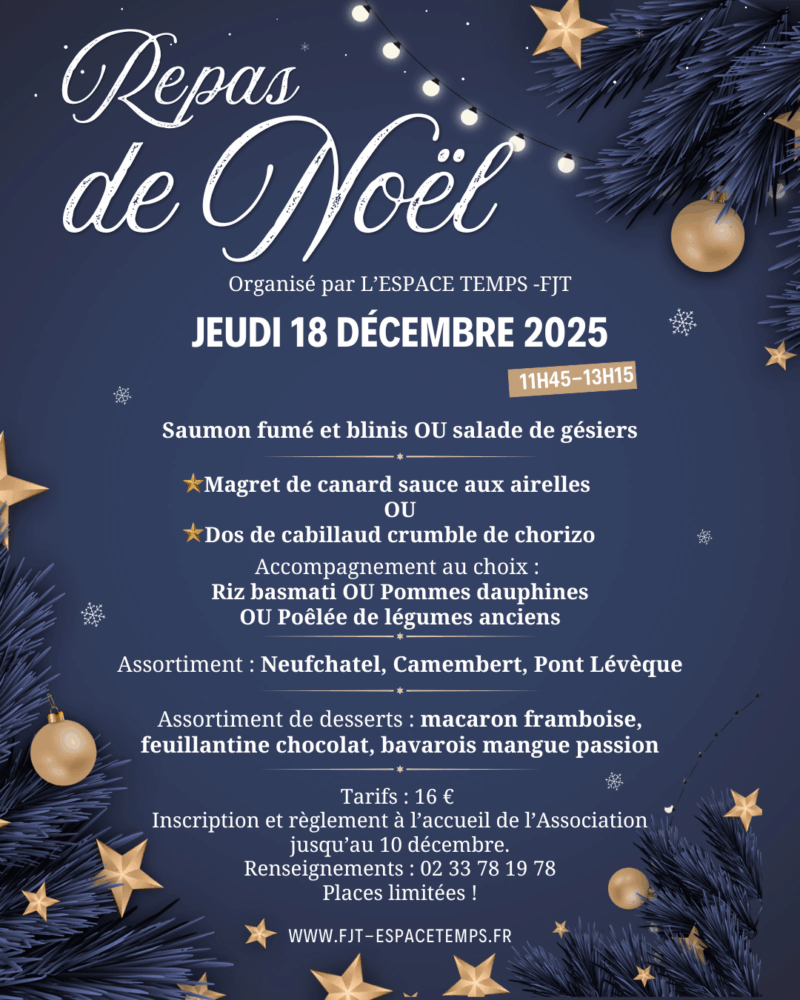 Menu repas de Noël 2025