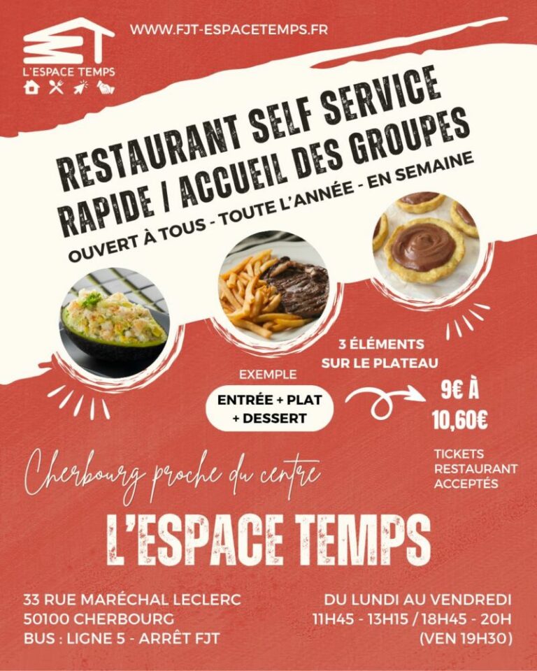 restaurant self service L'Espce Temps FJT : rapide accueil des groupes